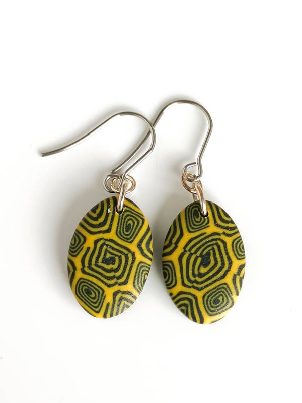 Yellow GEO oval dangles