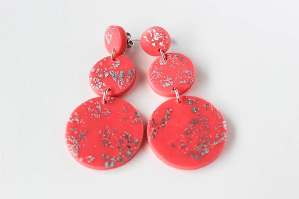 Triple Circle earrings in pink