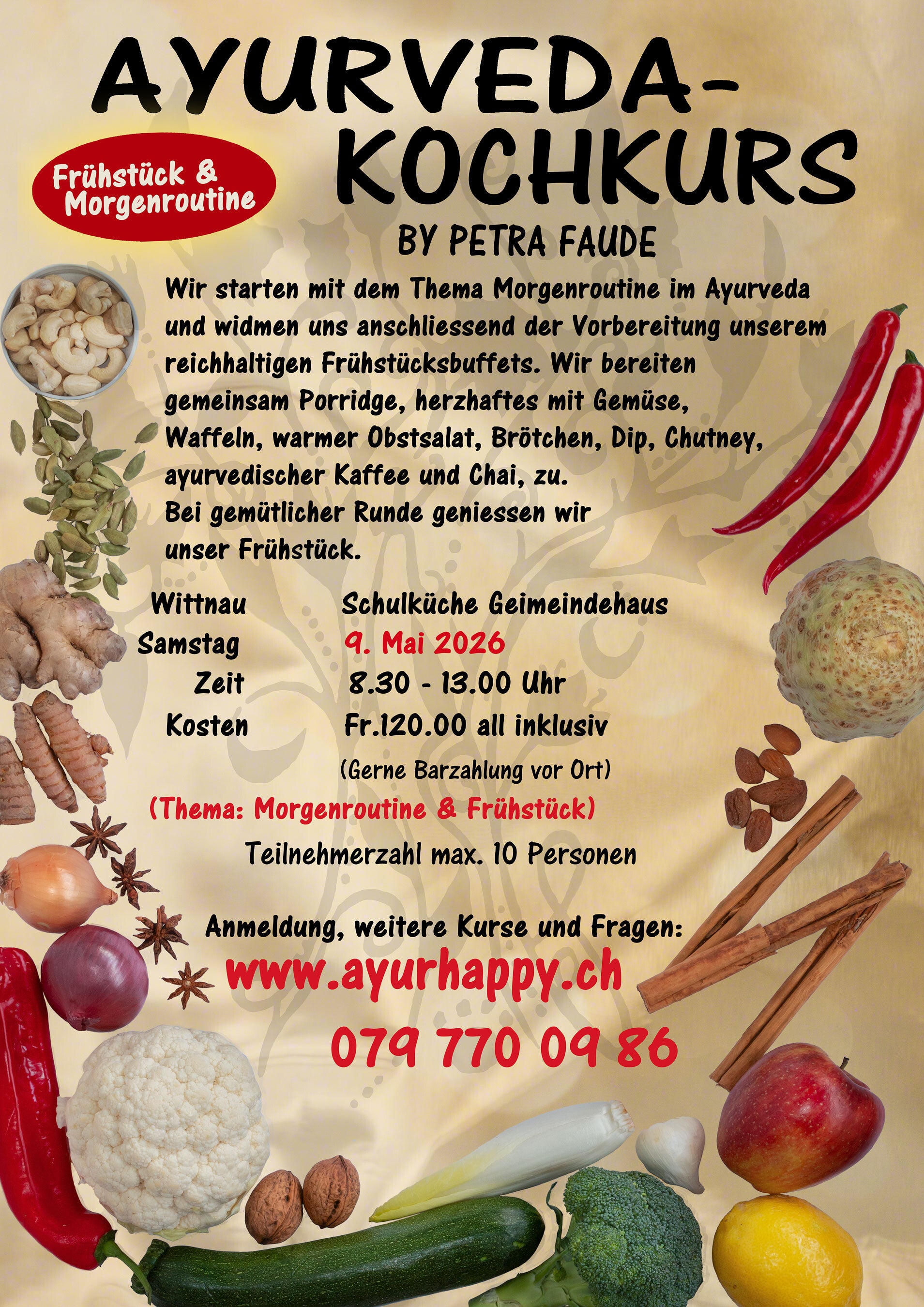 Sa, 02.05.2026: Ayurveda Frühstücks-Kochkurs und Morgenroutinen