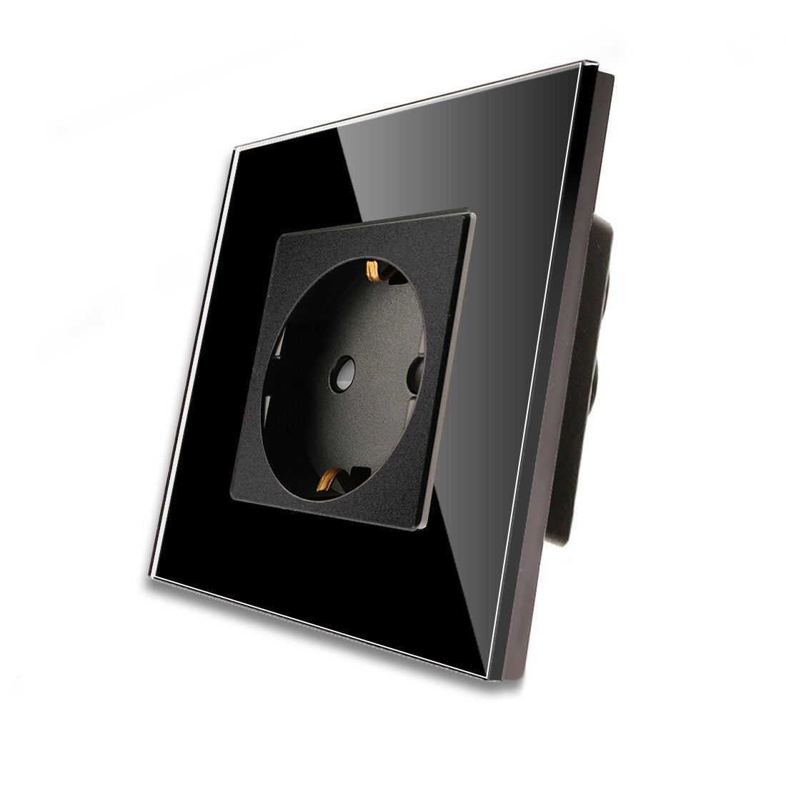 1 Fach Steckdose mit Glas Rahmen komplett