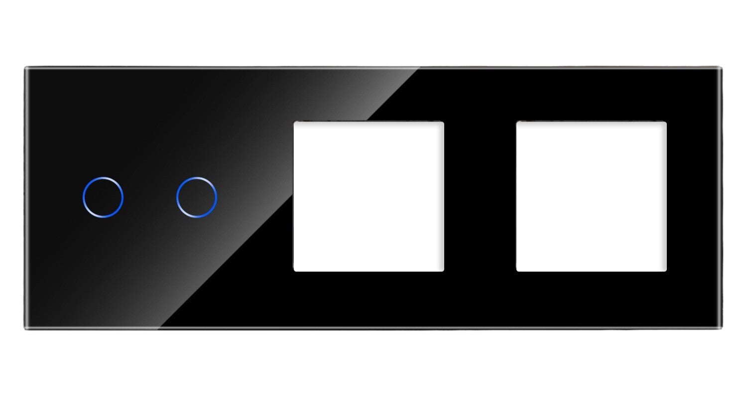 3 fach Glas Blende 2 Touch + 2 Felder frei