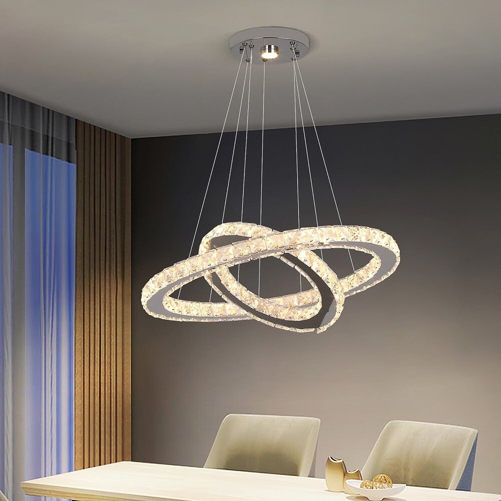 LED Hängeleuchte modern luxus Kristall m. Fernbedienung