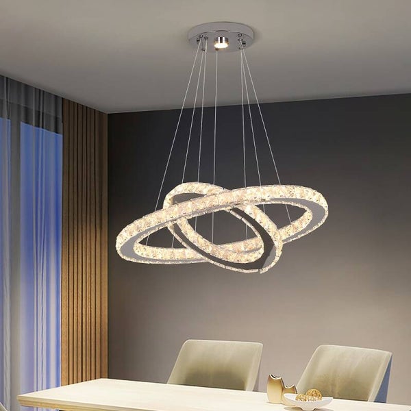 LED Hängeleuchte modern luxus Kristall m. Fernbedienung