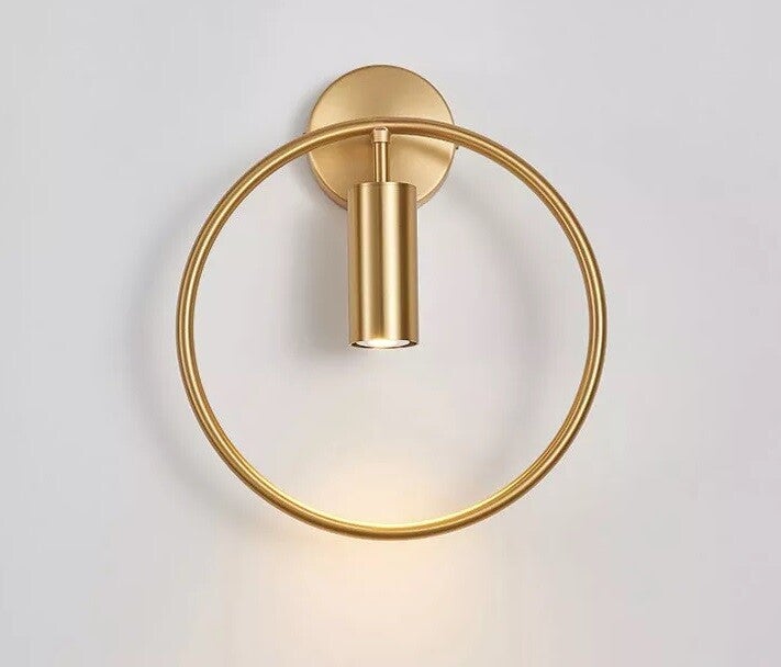 Wandleuchte Rund D=280mm x H=330mm SCHWARZ+GOLD