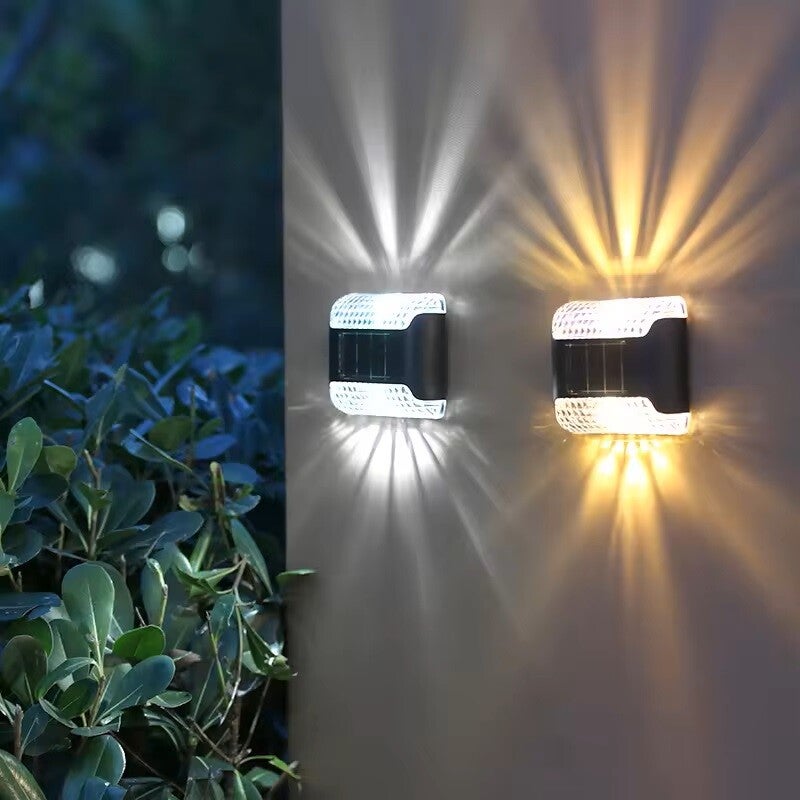 Solar LED Wandleuchte 2 Stück