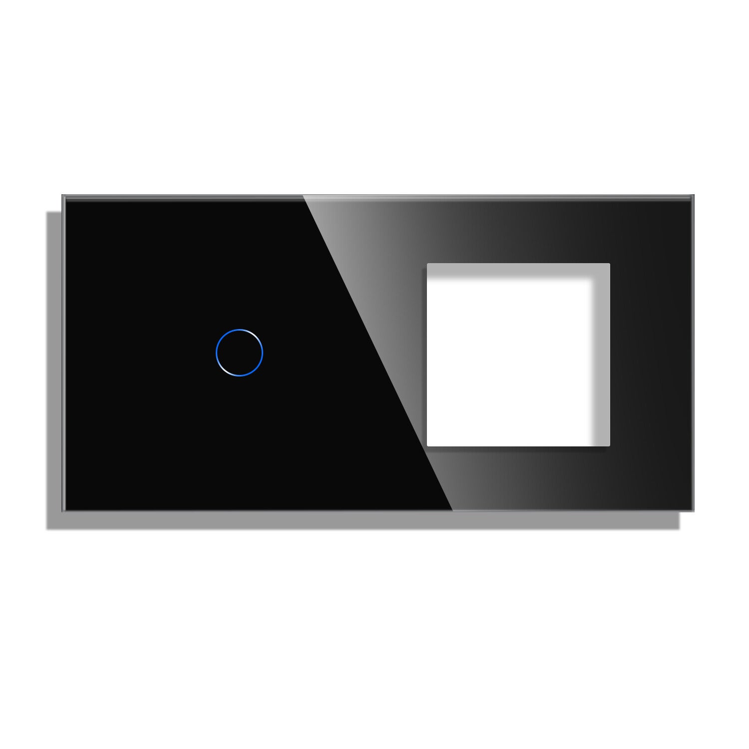 2 fach Glas Rahmen  Schalter + Steckdose