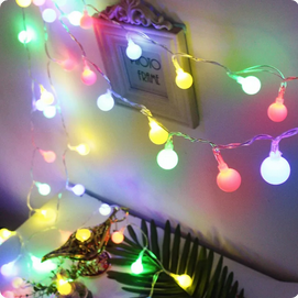 LED Lichterkette RGB Kügelchen Bälle mit Batteriebox