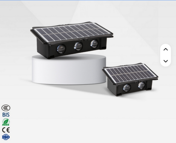 LED Solar Wandleuchte Schwarz IP65