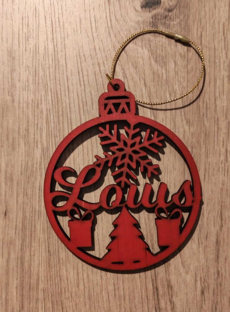 Boule de Noel "sapins + flocon de neige"