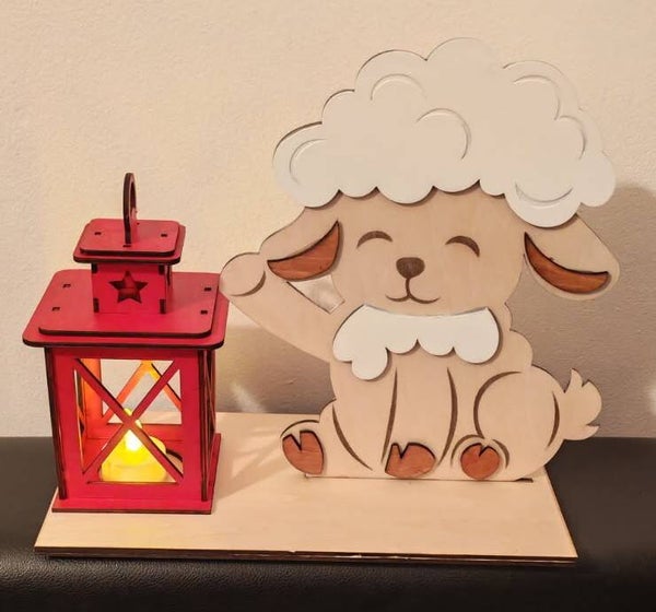Veilleuse lanterne enfant illuminée "mouton"