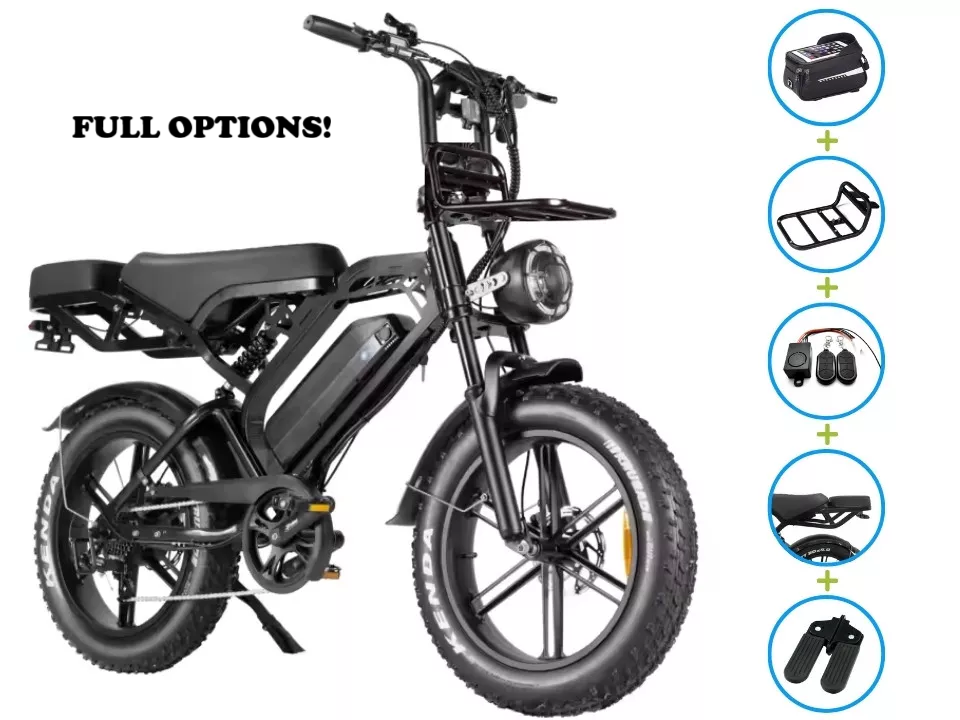 QM V20 PRO Luxury Full Option - zwart - elektrische fatbike
