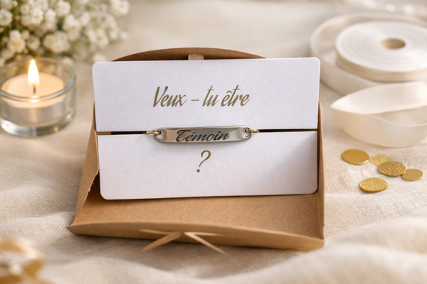 Carte de demande + bracelet gravé