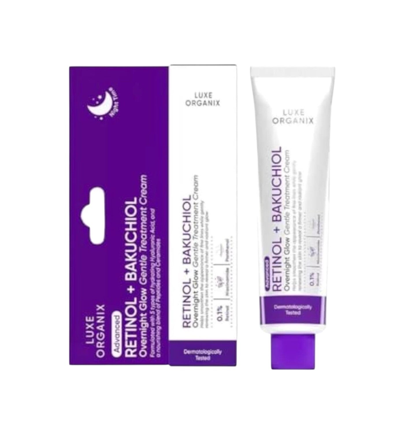 Luxe Organix Retinol + Bakuchiol Overnight treatment cream