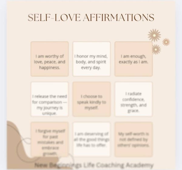 Self-love Affirmations Sheet