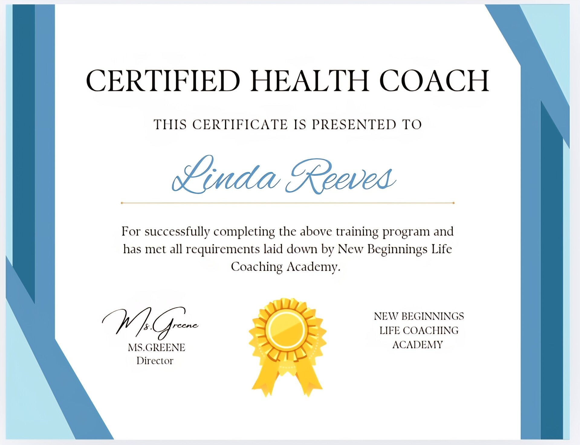 Certified Health Coach Certification Packet