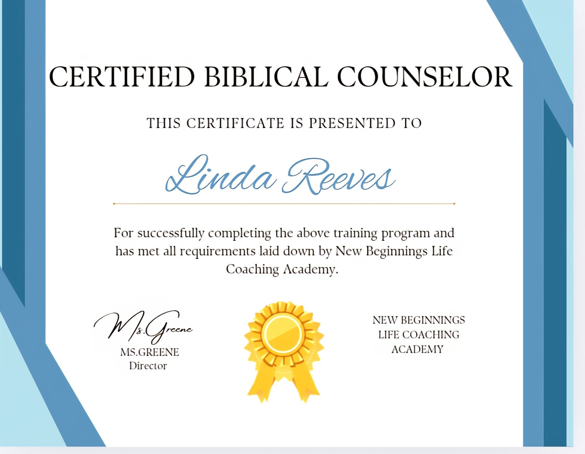 Certified Biblical Counselor: Certification Packet