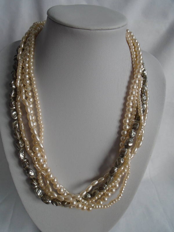 1950/60's 5 Row Rice Pearl  Necklace 5 Different Colours.