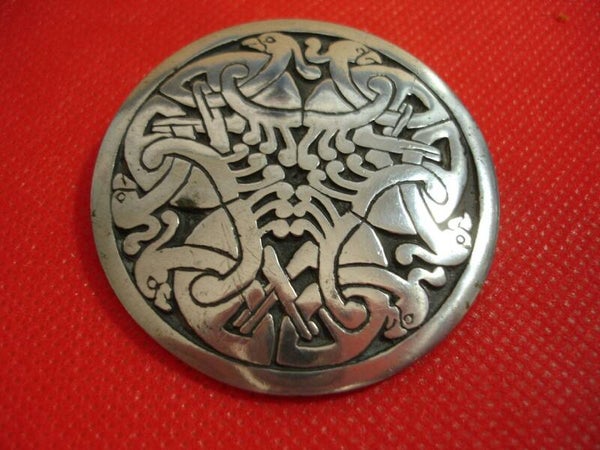 This is a Lovely St justin Celtic Pewter Brooch 50mm