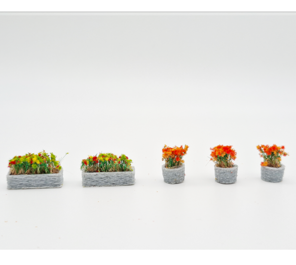 XS-BB-003 – Hoge Bloembakken Set (H0, Betonlook)