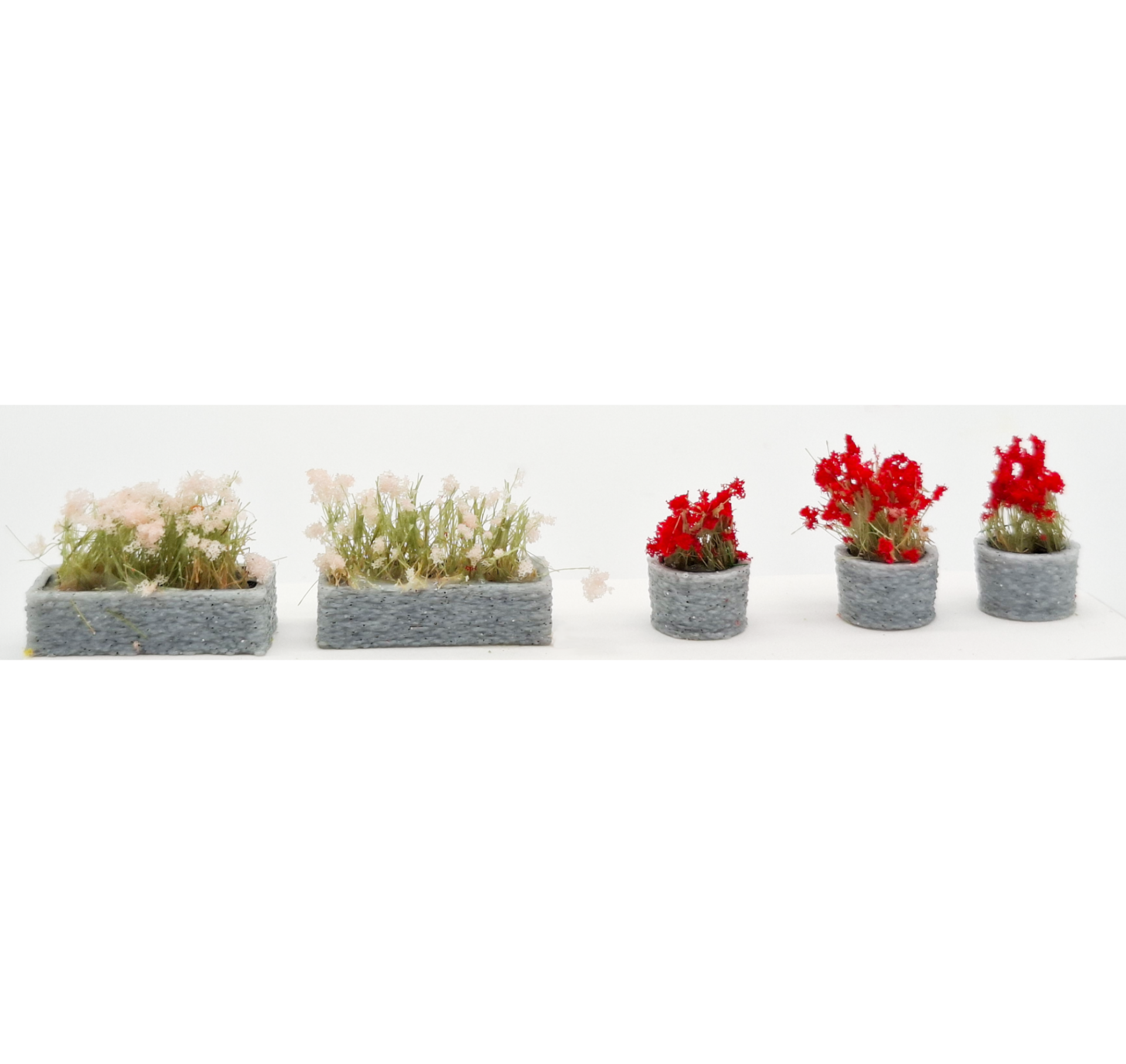 BB-05 – Hoge bloembakken Set  roze / rood (H0)