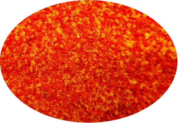 K03 Middelfijne oranje / gele bevlokking