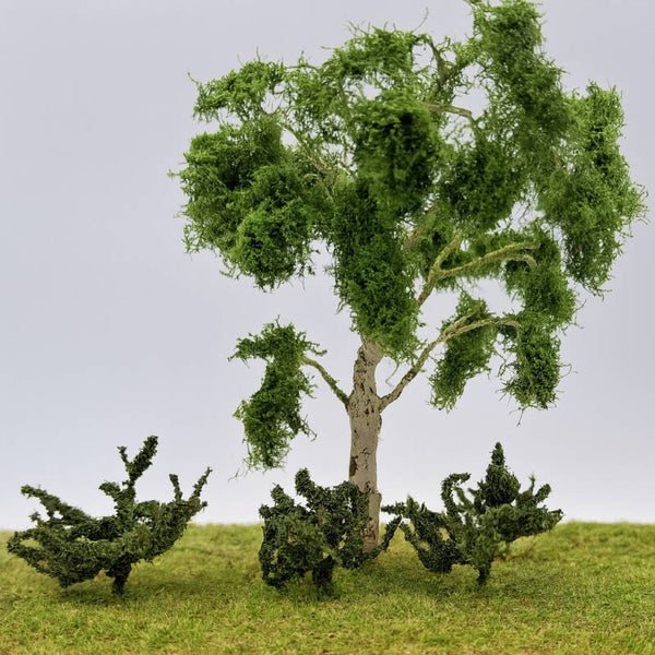 XS-S-25001 Handgemaakte groene struikjes – buigbaar, ca. 2,5 cm hoog