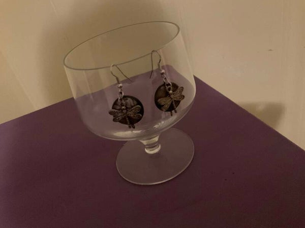 Purple dragon earrings