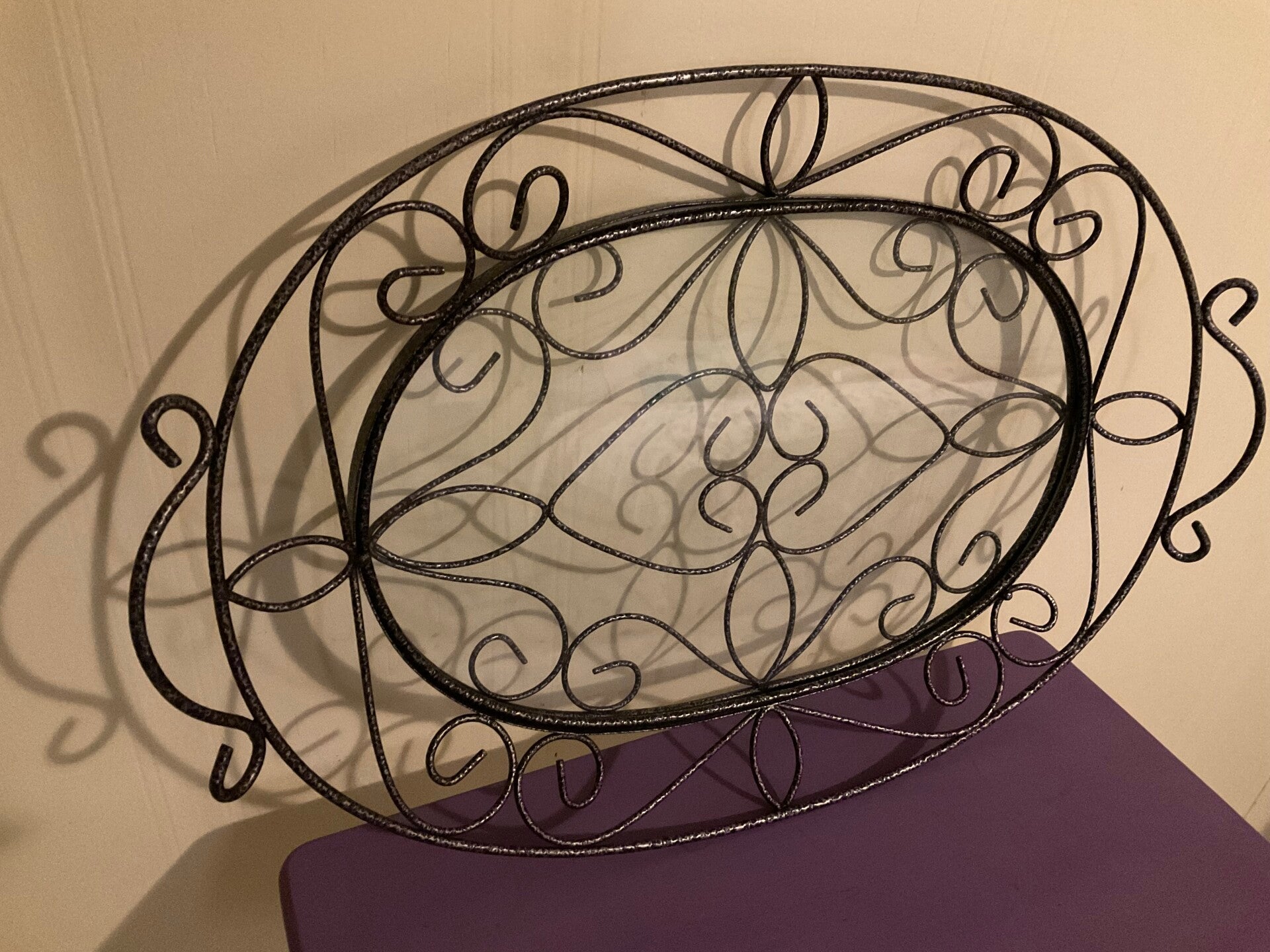 Glass and steel platter