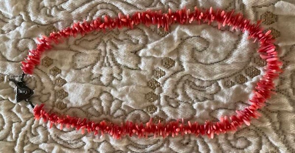 Vintage red coral twig style necklace