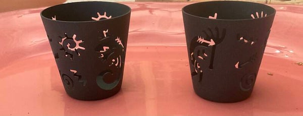 Gecko green metal votive holders