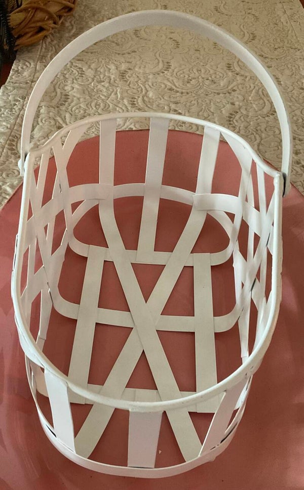 White metal basket