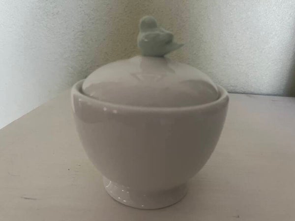 Container with Small sitting Bird