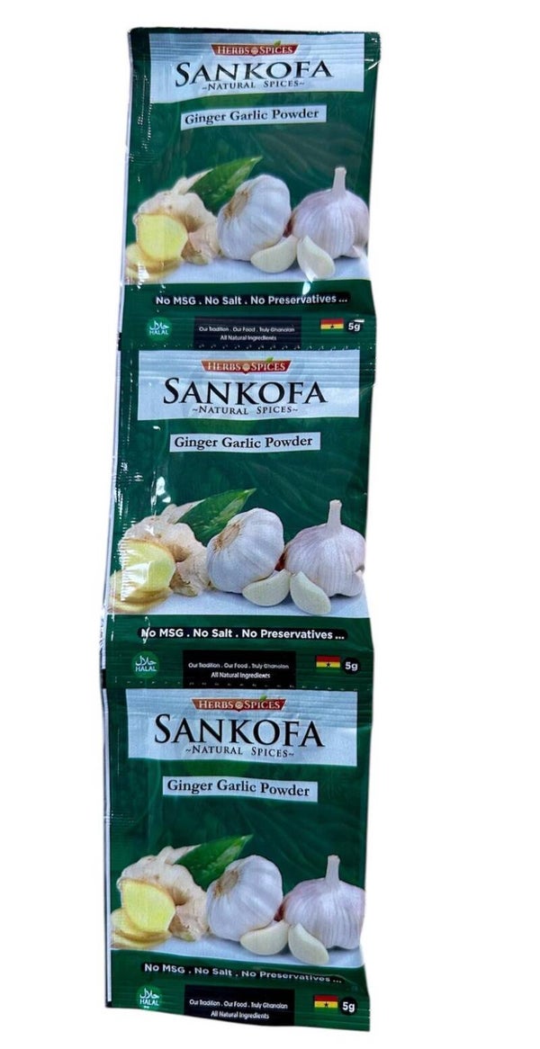 SANKOFA GINGER & GARLIC SEASONING POWDER 5g x 10