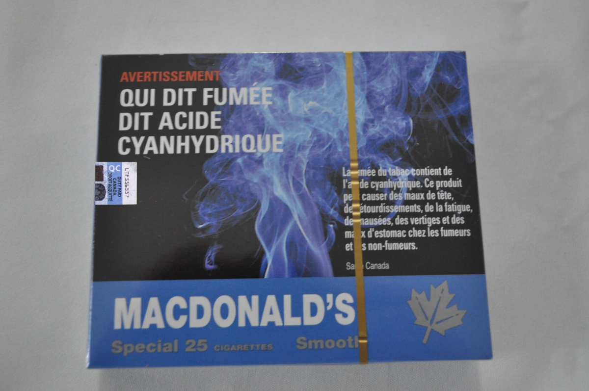 Carton de Cigarette 8 paquet de 25 cigarette MacDonald's Lgre | Tabagie  Kahnawake