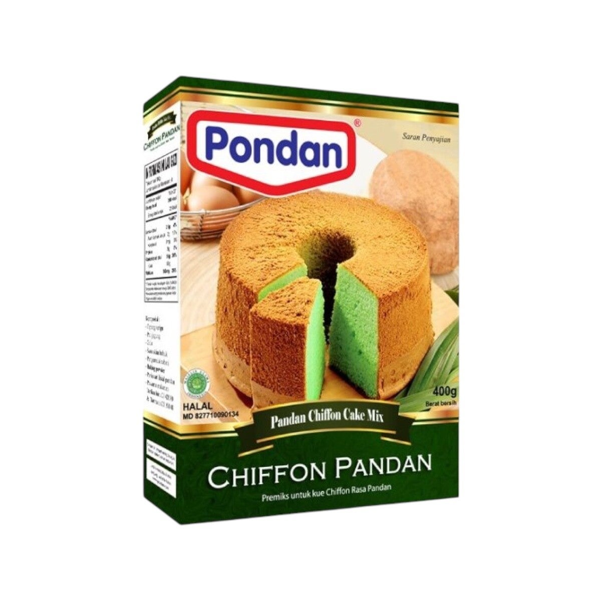 Pondan Chiffon Pandan (sponscake)