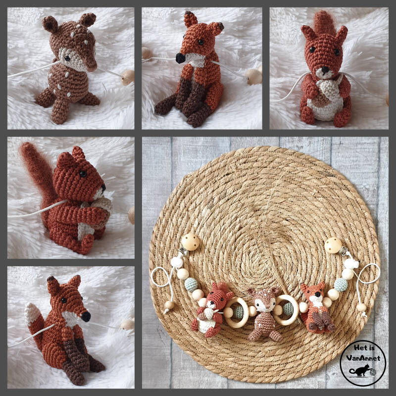 Wagenspanner met hertjes, vosje en eekhoorn