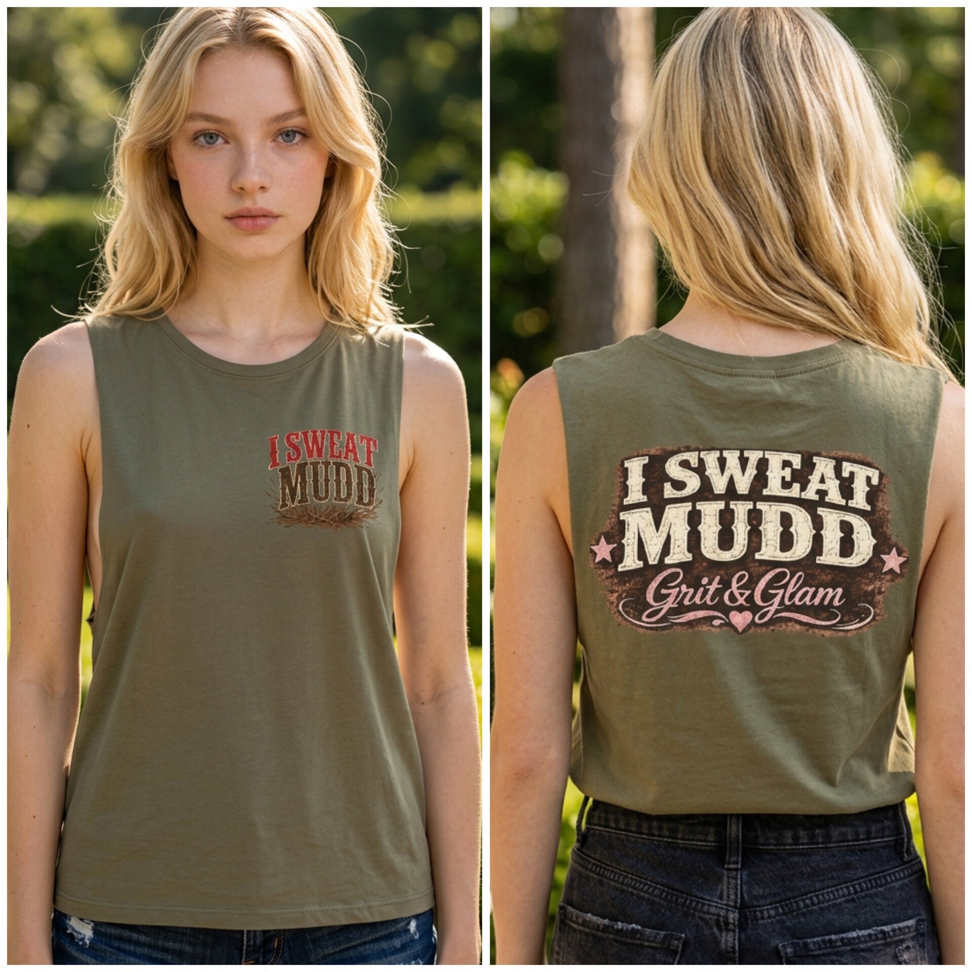 I Sweat Mudd™ Grit & Glam Muscle Tank