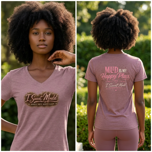 Mud Is My Happy Place™ | Bella+Canvas Women's V-Neck | I Sweat Mudd™