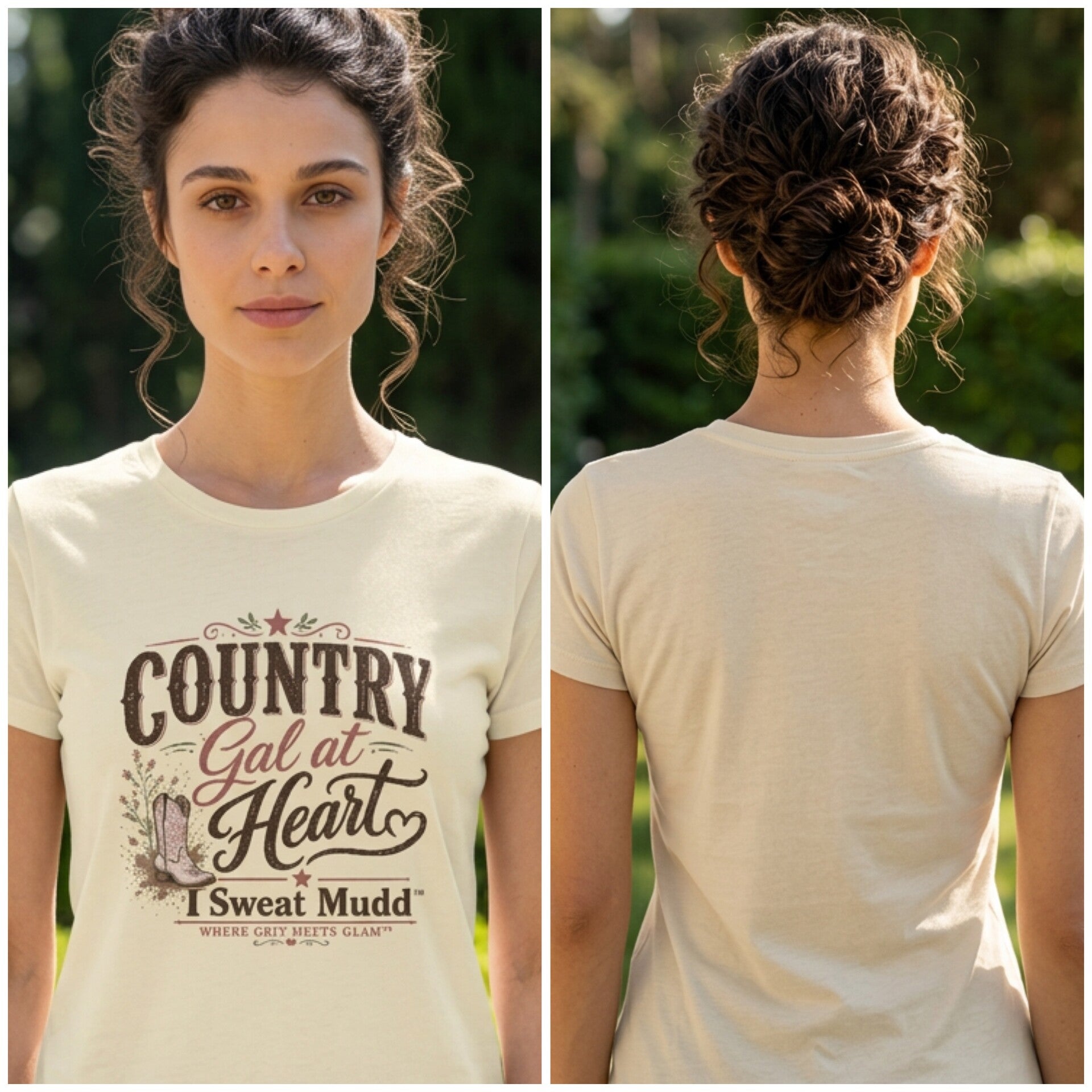 Country Girl at Heart Tee | Rustic Country Graphic Shirt | I Sweat Mudd™