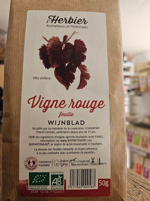 Feuille vigne rouge vrac