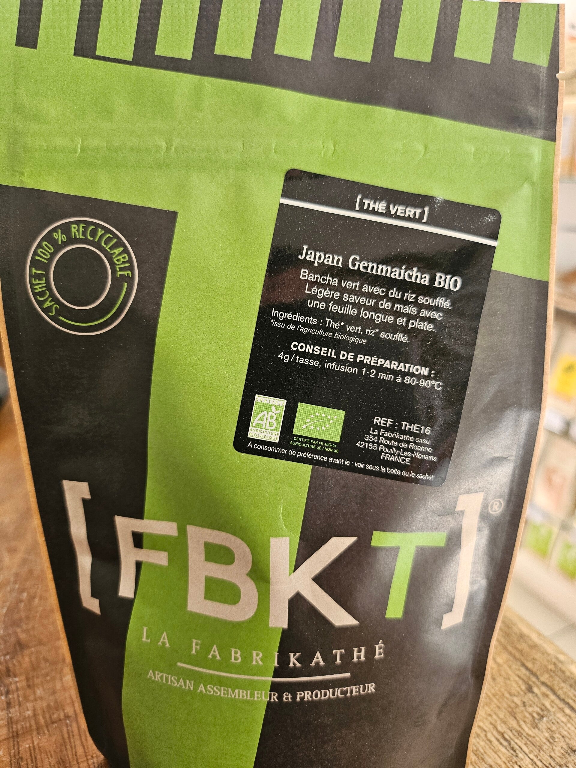 Thé vert vrac Japan Genmaicha bio
