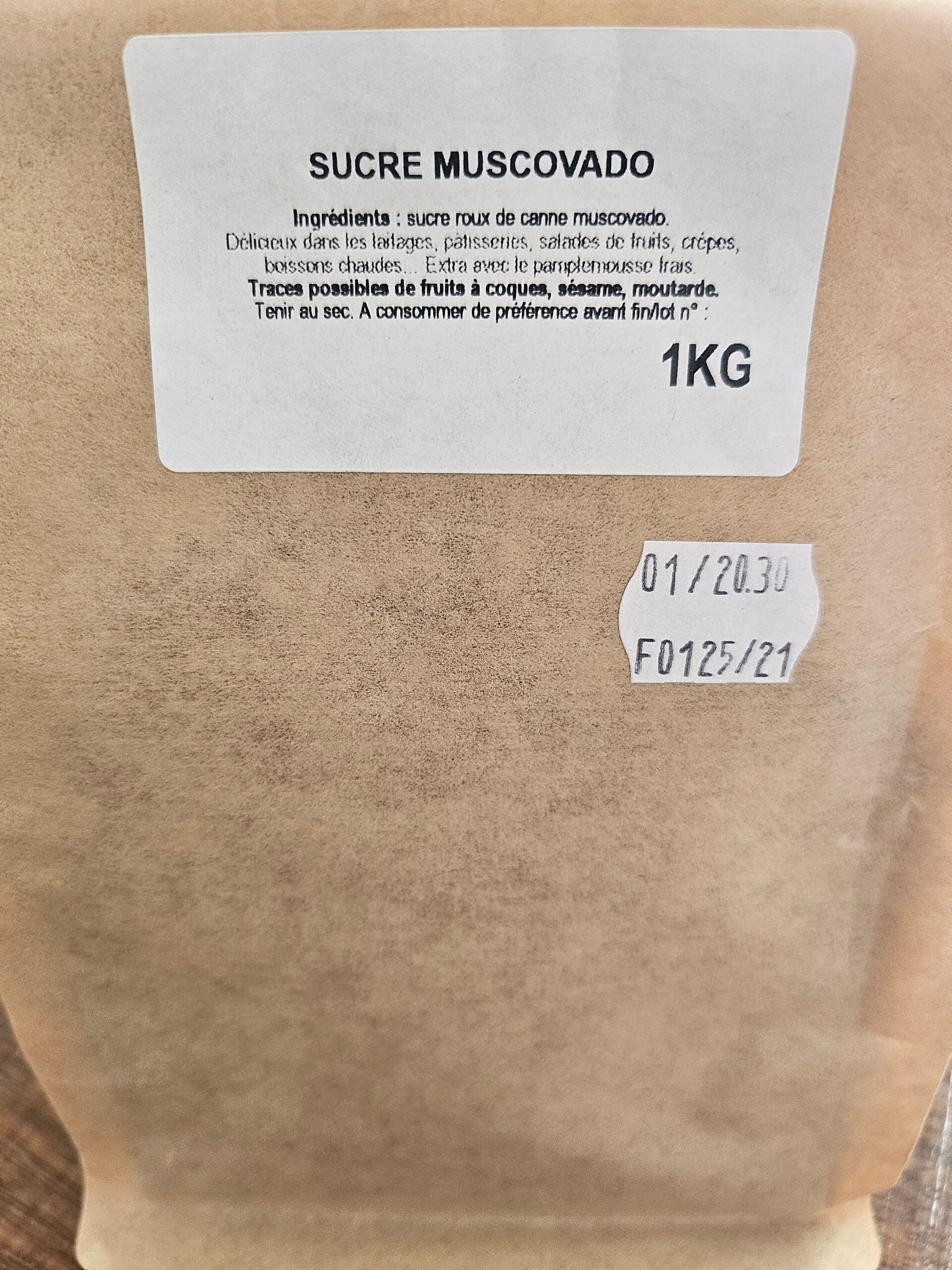 Sucre roux de canne Muscovado