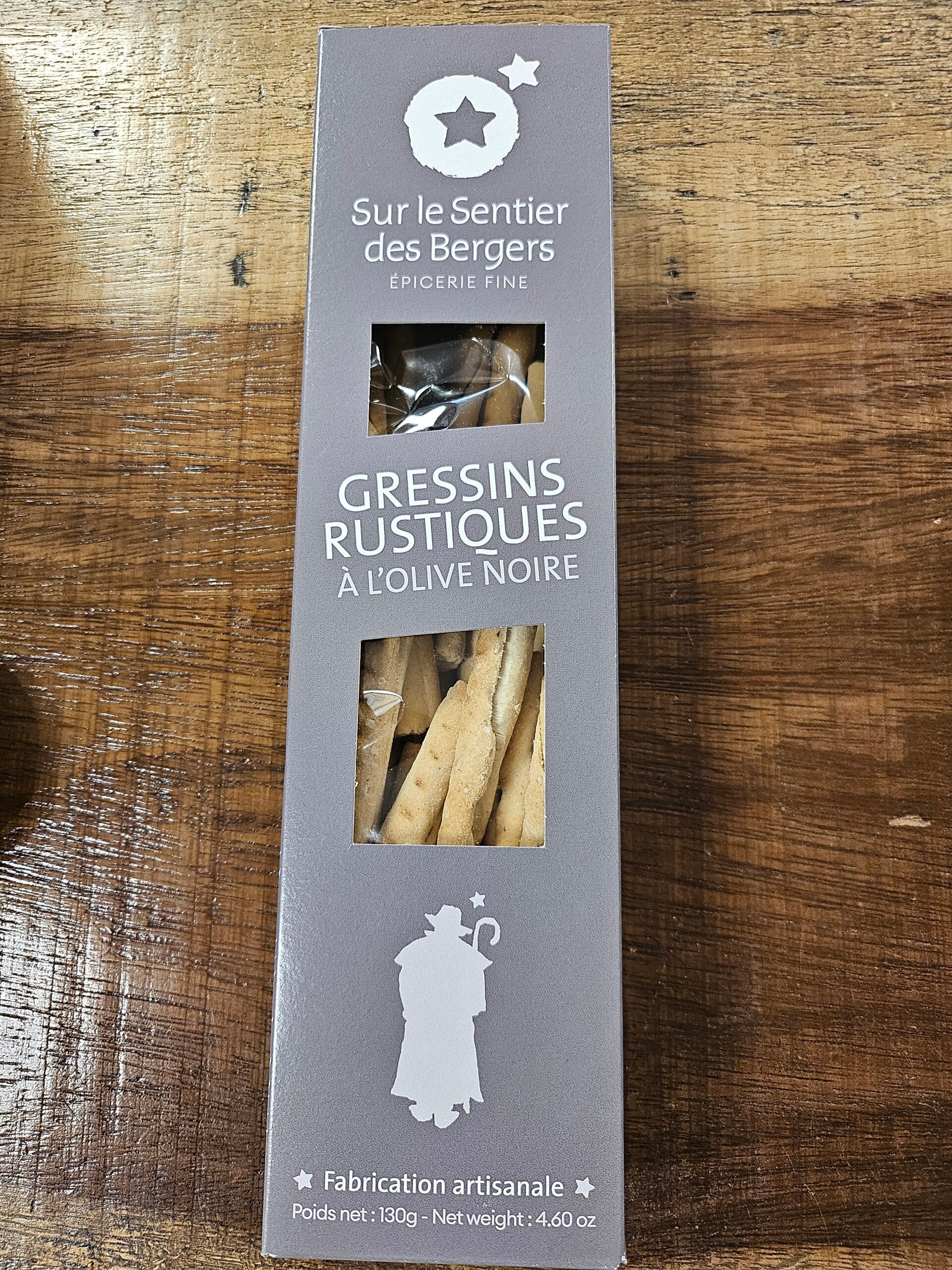 Gressins rustiques à l'olive noire