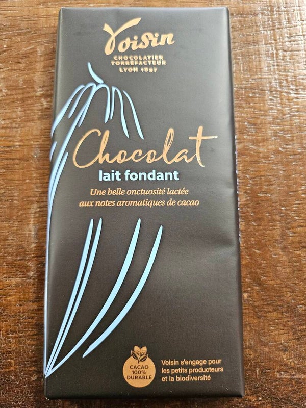 Chocolat lait fondant, CHOCOLATERIE VOISIN, 100g