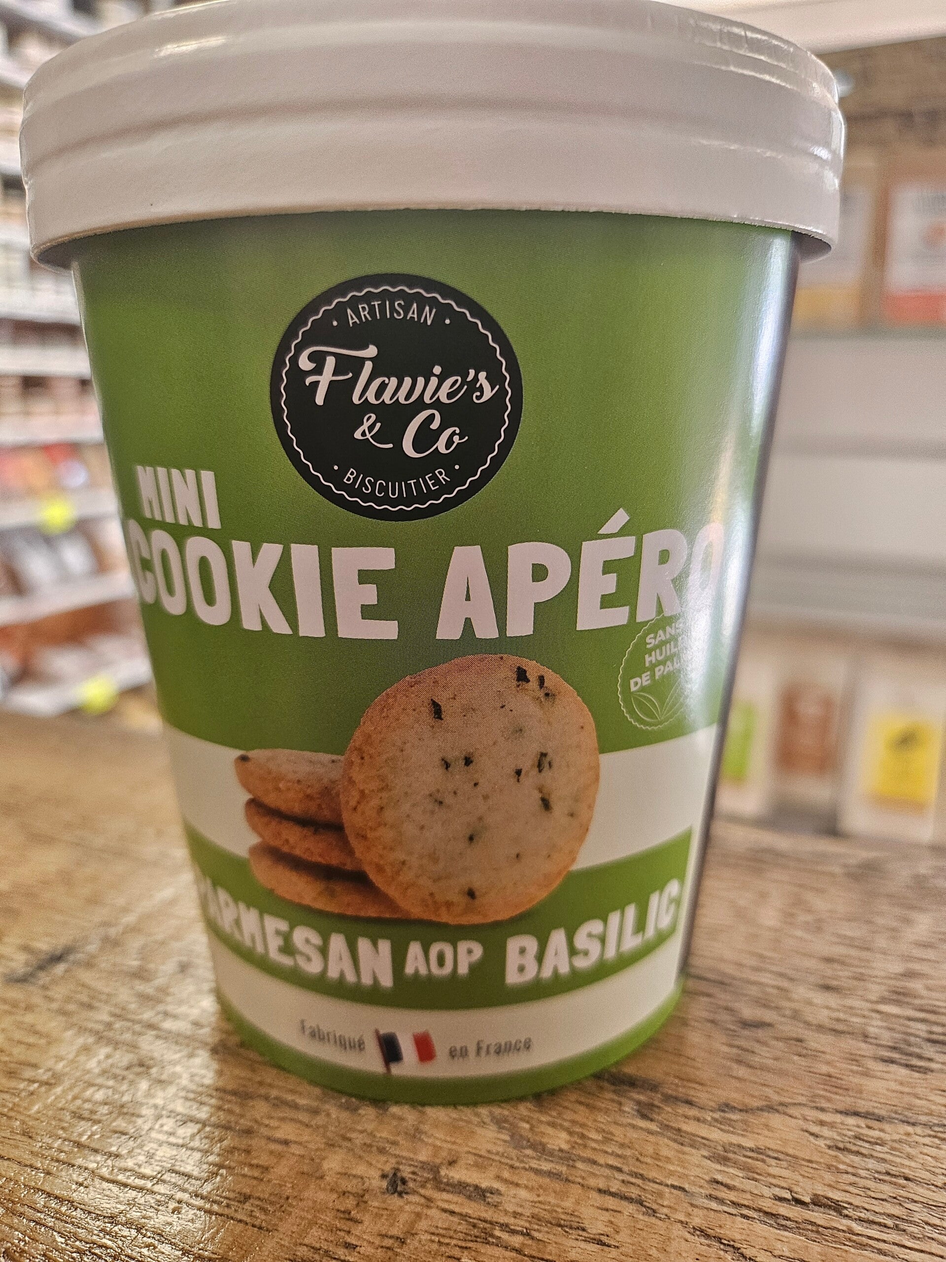 Mini cookie Apéro parmesan AOP Basilic