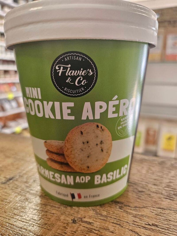 Mini cookie Apéro parmesan AOP Basilic