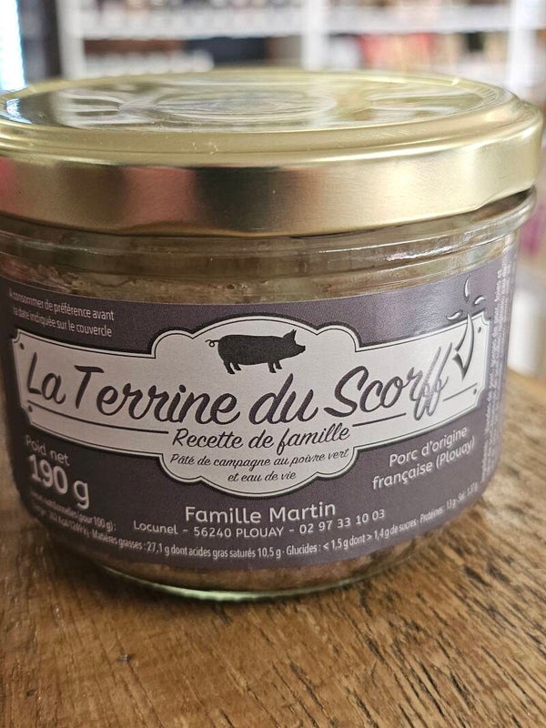 La Terrine du Scorff, pâté de Campagne au poivre vert et eau de vie
