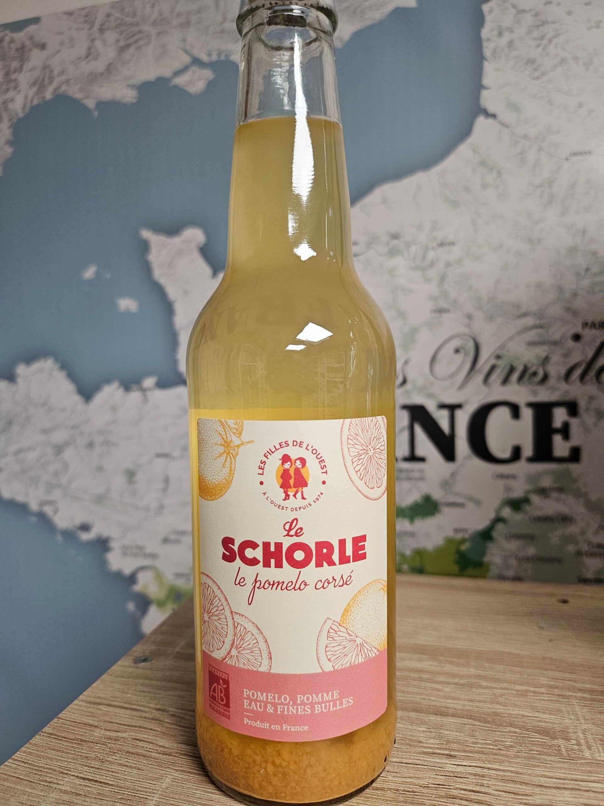 Le SHORLE BIO, le pomelo corsé, Pomélo, Pommes, eau et fines bulles, LES FILLES DE L'OUEST, 33cl