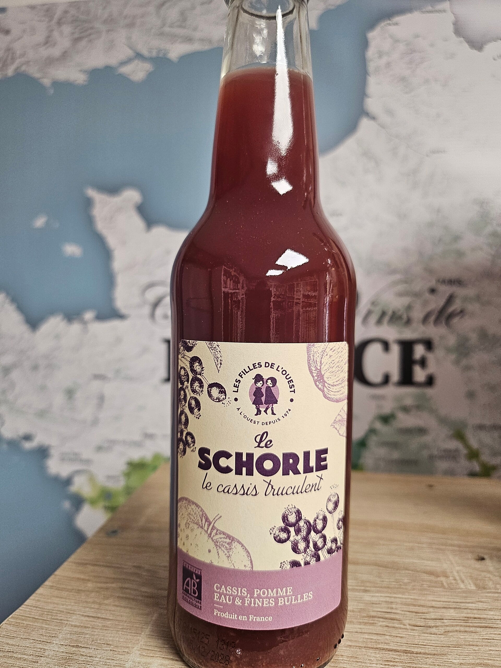 Le SHORLE BIO, le Cassis Truculent, Cassis, Pomme, eau et fines bulles, LES FILLES DE L'OUEST, 33cl