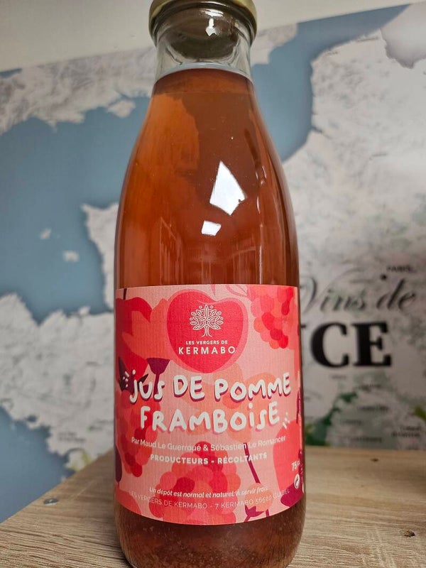 Jus de Pomme Framboise, LES VERGERS DE KERMABO, 75cl